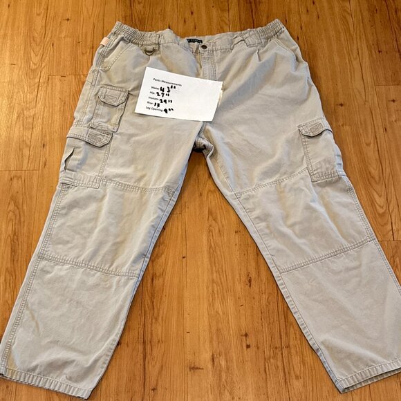 VTG Royal Robbins Mens 44x32 Cargo Pants Double Knee Utility Outdoor Khaki - Picture 2 of 8